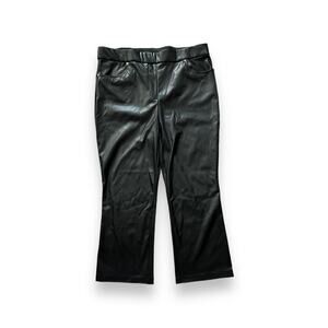 New Michael Kors Faux Leather Pull-On Black Vegan Pants Stretch XL MSRP $125.00